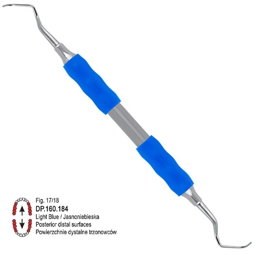 [DP.160.184] Soft-Line Curette Gracey de fig. 17/18 (Blue)