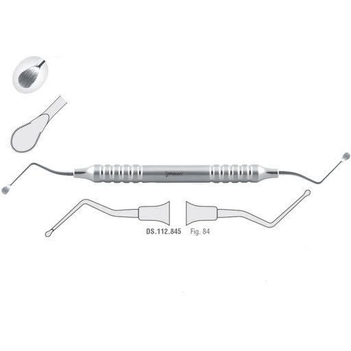 [DS.112.845] Classic-Lite Bone curette de Lucas serrated fig. 84