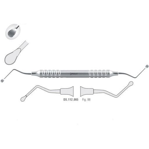 [DS.112.865] Classic-Lite Bone curette de Lucas serrated fig. 86