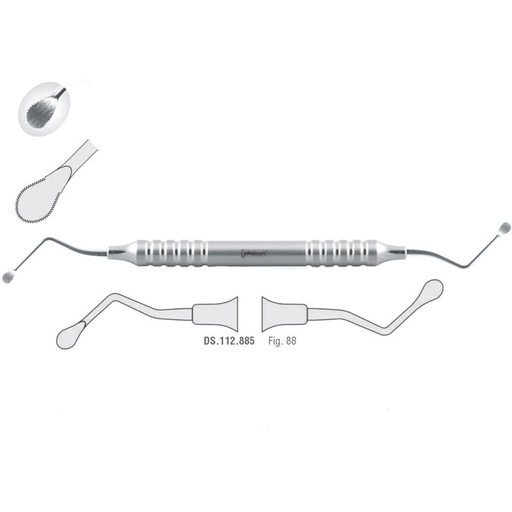 [DS.112.885] Classic-Lite Bone curette de Lucas serrated fig. 88