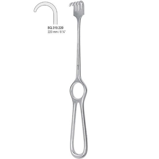 [BQ.319.220] Retractor Kocher 1-prong blunt 220mm