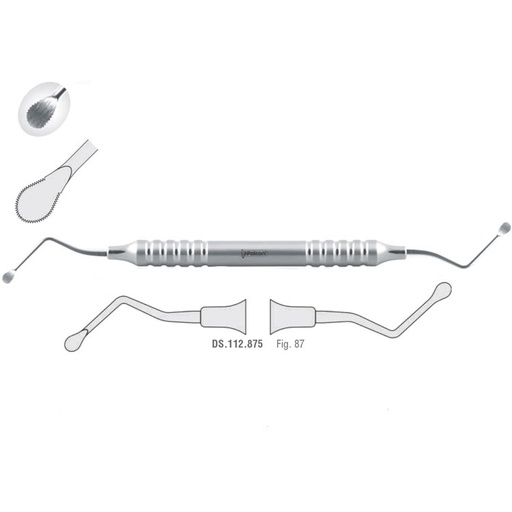 [DS.112.875] Classic-Lite Bone curette de Lucas serrated fig. 87