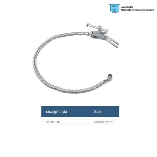 [NR.101.110|N19-128-57T] Retractor system brain Yasargil-Leyla, flexible arm titanium 570mm 