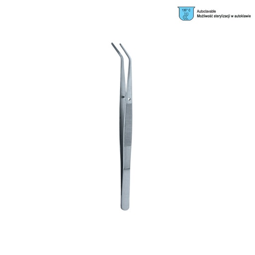 [DX.190.011] Serie-Uno Tweezers angled serrated 150mm (Pack of 10)