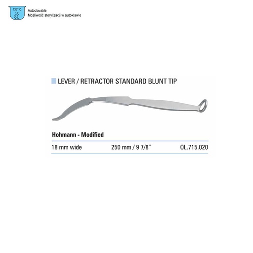 [OL.715.020] Lever / Retractor Hohmann-Modified standard 18x250mm